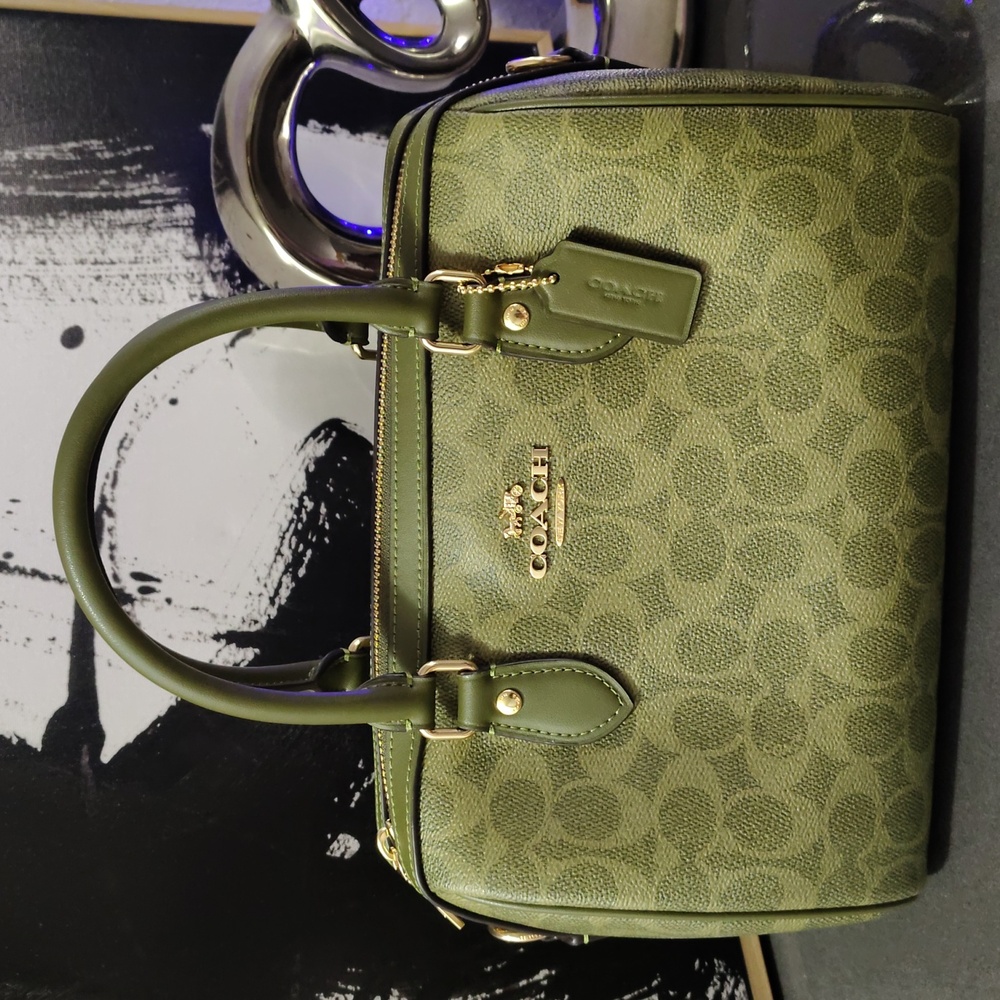 New! 2025 Limited Edition Coach Olive Green Rowan Satchel Bag